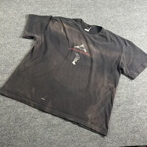 Vintage Jordan Shirt Mens 2XL Black Made In USA Jumpman Graphic Distressed 90s